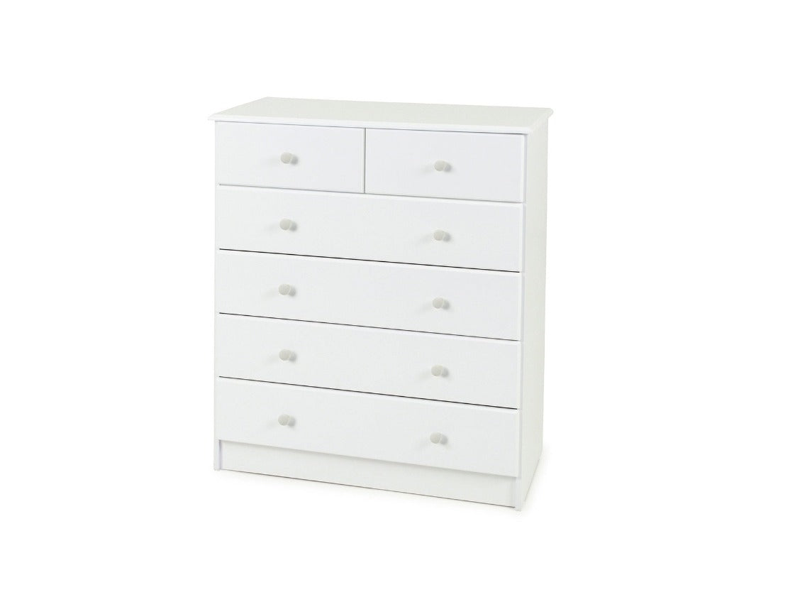 Kingston White 5 Drawer Tallboy