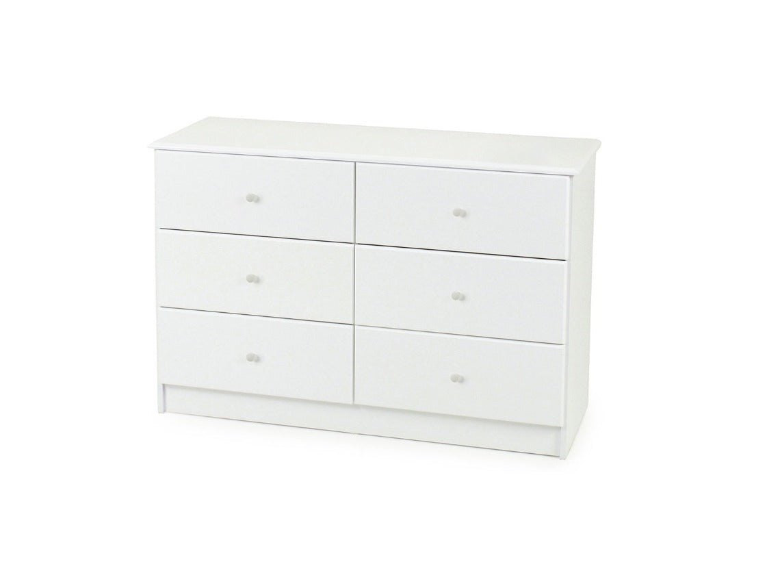 Kingston White 6 Drawer Lowboy