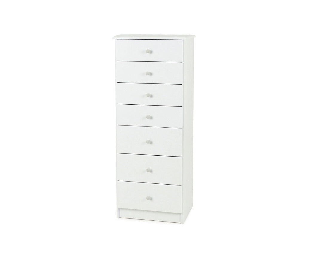 Kingston White 7 Drawer Slimboy