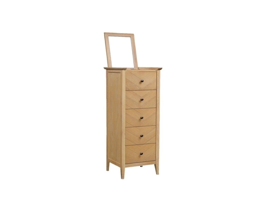 Sommerset 5 Drawer Tall Chest with Mirror