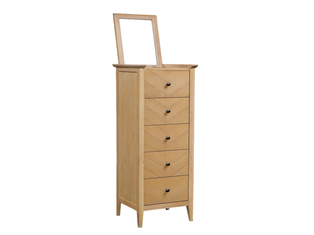 Sommerset 5-Drawer Tall Chest with Mirror